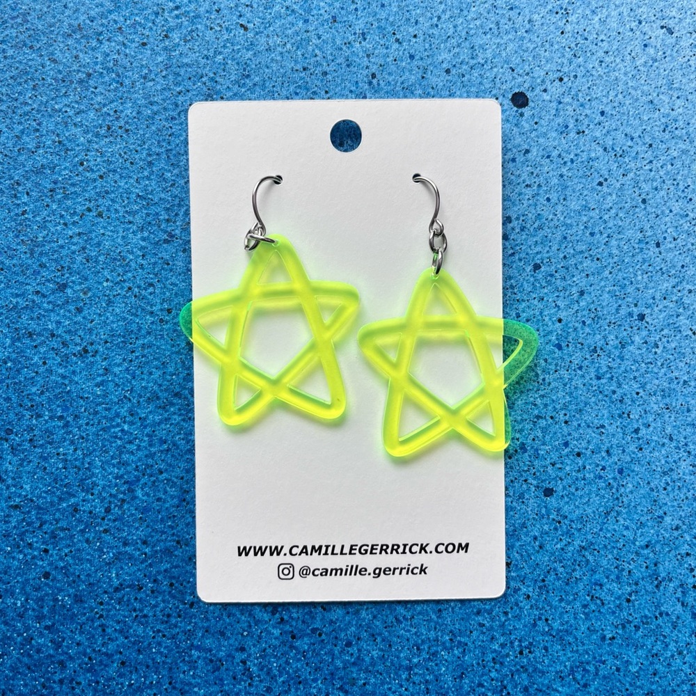 Laser cut acrylic earrings - handmade!